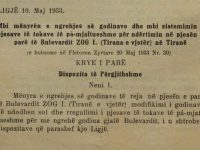 1933/Kur ndalohej me ligj ndërtimi i godinave shumëkatëshe në Tiranë